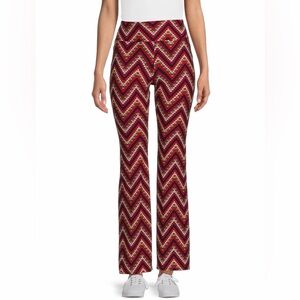 No Boundaries Women’s Bell Bottom Pants Geometric Zig Zag Print Size M (7-9)